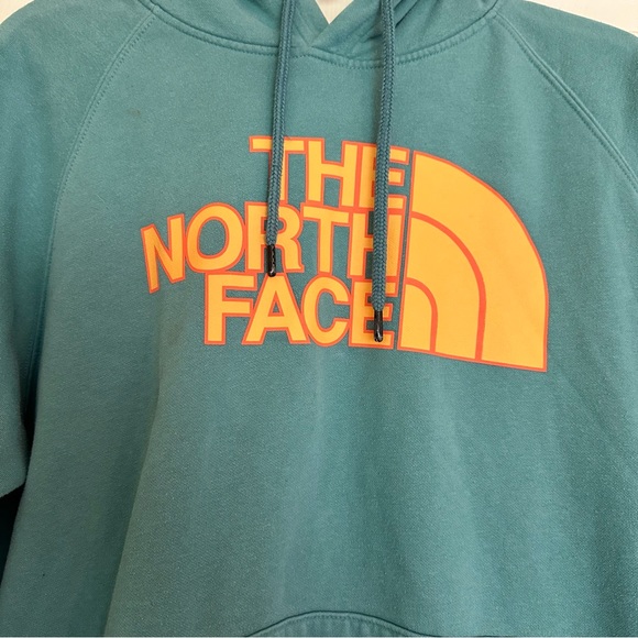The North Face Women’s Hooded Hoodie Sweatshirt Logo Teal Blue XL - Picture 2 of 7